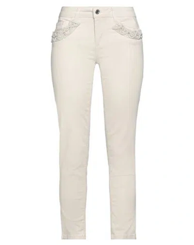 Liu •jo Woman Jeans Cream Size 27w-28l Cotton, Elastane In White