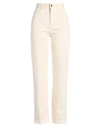 Liu •jo Woman Jeans Ivory Size 27 Cotton In Neutral