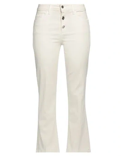 Liu •jo Woman Jeans Ivory Size 28 Cotton, Elastane