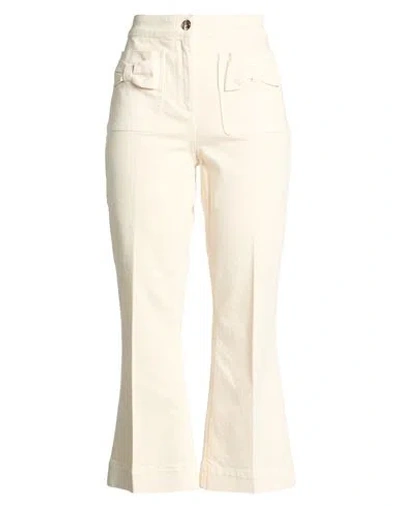 Liu •jo Woman Jeans Ivory Size 29 Cotton, Elastane In White