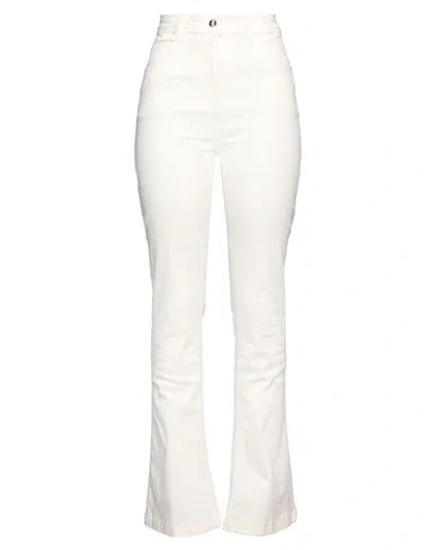 Liu •jo Woman Jeans Ivory Size 29 Cotton, Elastane In White