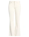 Liu •jo Woman Jeans Ivory Size 32w-35l Cotton, Polyester, Elastane In White