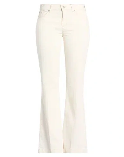 Liu •jo Woman Jeans Ivory Size 32w-35l Cotton, Polyester, Elastane In White