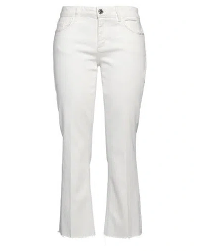 Liu •jo Woman Jeans Off White Size 31 Cotton, Elastane