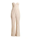 Liu •jo Woman Jumpsuit Beige Size 10 Polyamide, Metallic Polyester, Elastane