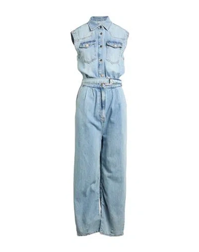 Liu •jo Woman Jumpsuit Blue Size 28 Cotton