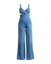Liu •jo Woman Jumpsuit Blue Size 32 Cotton, Polyester, Elastane In Blue