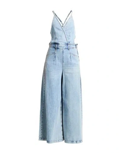 Liu •jo Woman Jumpsuit Blue Size 8 Cotton, Lyocell