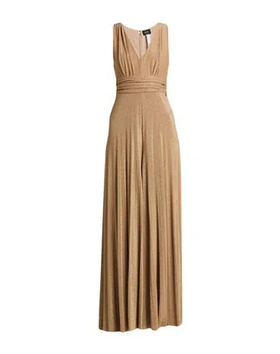 Liu •jo Woman Jumpsuit Gold Size 10 Viscose, Polyester, Polyamide, Elastane In Neutral