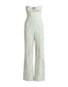 Liu •jo Woman Jumpsuit Light Green Size 8 Polyamide, Metallic Polyester, Elastane