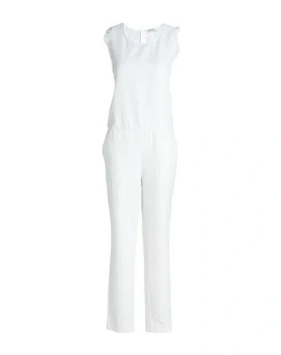 Liu •jo Woman Jumpsuit White Size 8 Polyester, Elastane, Cotton, Polyamide, Viscose