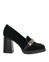 Liu •jo Woman Loafers Black Size 8 Leather, Textile Fibers