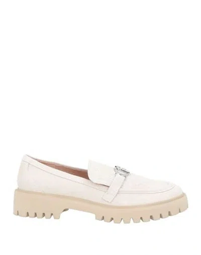 Liu •jo Woman Loafers Light Grey Size 8 Leather In White