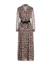 Liu •jo Woman Maxi Dress Apricot Size 8 Polyester, Metallic Fiber In Orange