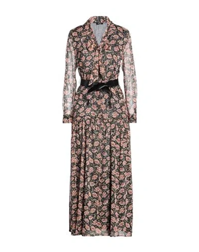 Liu •jo Woman Maxi Dress Apricot Size 8 Polyester, Metallic Fiber In Orange