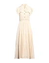 Liu •jo Woman Maxi Dress Beige Size 2 Viscose, Polyester