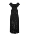Liu •jo Woman Maxi Dress Black Size 2 Cotton, Polyamide