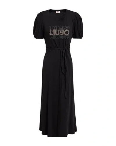 Liu •jo Woman Maxi Dress Black Size L Cotton