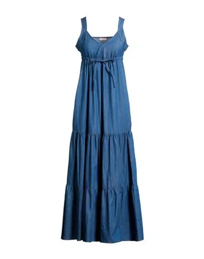 Liu •jo Woman Maxi Dress Blue Size 8 Cotton