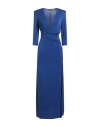 Liu •jo Woman Maxi Dress Bright Blue Size 10 Cupro, Elastane In Blue