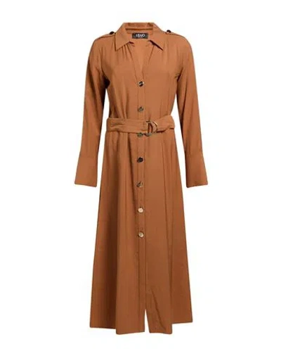 Liu •jo Woman Maxi Dress Brown Size 6 Viscose, Polyester