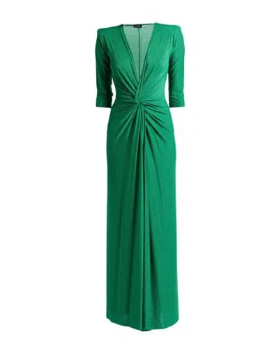 Liu •jo Woman Maxi Dress Emerald Green Size 10 Viscose, Polyamide, Polyester, Elastane