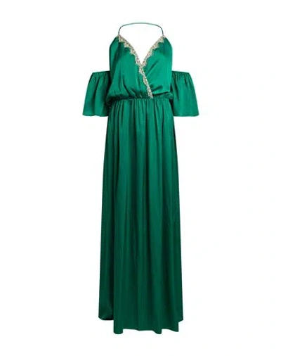 Liu •jo Woman Maxi Dress Emerald Green Size 6 Polyester, Elastane, Polyamide