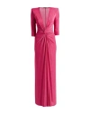 Liu •jo Woman Maxi Dress Fuchsia Size 10 Viscose, Polyamide, Polyester, Elastane