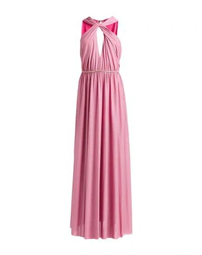 Liu •jo Woman Maxi Dress Fuchsia Size 8 Viscose, Polyamide, Polyester, Elastane In Pink