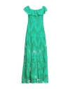 Liu •jo Woman Maxi Dress Green Size 10 Cotton, Polyamide In Green