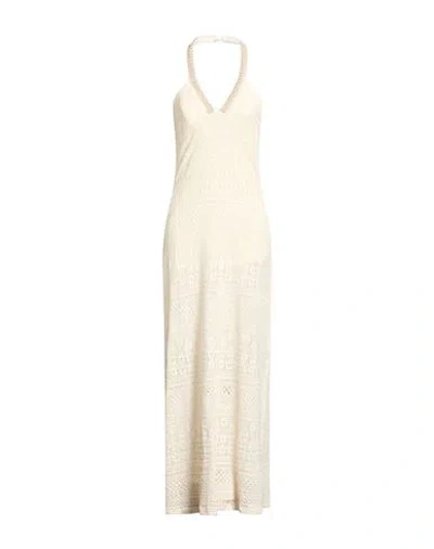 Liu •jo Woman Maxi Dress Ivory Size 6 Cotton, Polyamide, Elastane In White