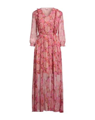 Liu •jo Woman Maxi Dress Pink Size 10 Polyester In Burgundy
