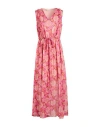 Liu •jo Woman Maxi Dress Pink Size 2 Polyester In Red