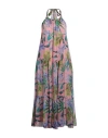 Liu •jo Woman Maxi Dress Pink Size 10 Viscose, Silk In Pink