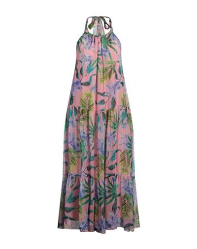 Liu •jo Woman Maxi Dress Pink Size 10 Viscose, Silk