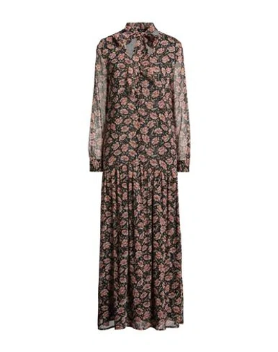 Liu •jo Woman Maxi Dress Salmon Pink Size 8 Polyester, Metallic Fiber In Green