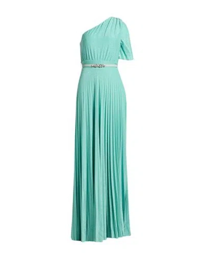 Liu •jo Woman Maxi Dress Turquoise Size 6 Viscose, Polyamide, Polyester, Elastane In Blue