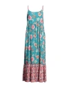 Liu •jo Woman Maxi Dress Turquoise Size L Polyester, Elastane In Blue