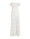 Liu •jo Woman Maxi Dress White Size 2 Cotton, Polyamide