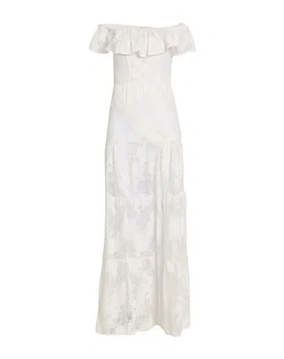 Liu •jo Woman Maxi Dress White Size 2 Cotton, Polyamide In White