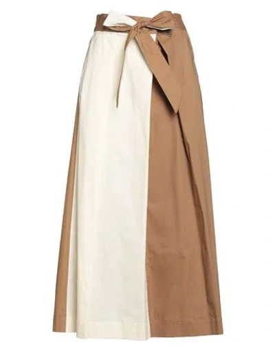 Liu •jo Woman Maxi Skirt Camel Size L Cotton, Elastane In Brown