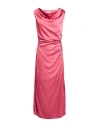 Liu •jo Woman Midi Dress Antique Rose Size 12 Polyester, Elastane In Pink