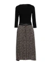 Liu •jo Woman Midi Dress Black Size 8 Polyester, Cotton, Elastane In Black