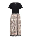 Liu •jo Woman Midi Dress Black Size 8 Polyester, Cotton, Elastane In Black
