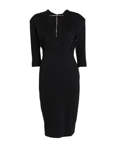 Liu •jo Woman Midi Dress Black Size 4 Viscose, Polyamide, Elastane