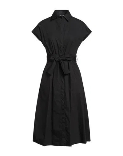 Liu •jo Woman Midi Dress Black Size 6 Cotton