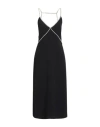 Liu •jo Woman Midi Dress Black Size 6 Polyester, Elastane In Black