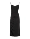 Liu •jo Woman Midi Dress Black Size 6 Viscose In Black