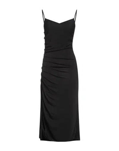 Liu •jo Woman Midi Dress Black Size 6 Viscose
