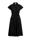 Liu •jo Woman Midi Dress Black Size 4 Cotton In Black